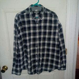 Eddie Baur men's flannel size XXL blue, white, and yellow